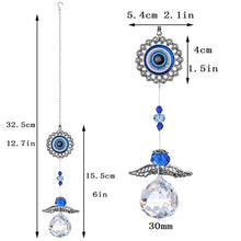 Load image into Gallery viewer, Evil Eye Wall Hanging with Single Large Suncatcher Crystal - Wall Hanging
