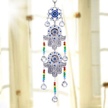 Load image into Gallery viewer, Evil Eye with Dual Hamsa Hands Wall Hanging with Suncatcher Crystals - Wall Hanging
