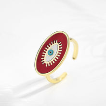 Load image into Gallery viewer, Evil Eye with Lashes Red Evil Eye Ring - RingRed
