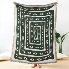 Load image into Gallery viewer, Evil Eyes inside Coiled Green Snake Multipurpose Blanket, Wall Hanging, and More - Home Decor

