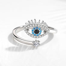 Load image into Gallery viewer, Eye with Lashes Shaped Evil Eye Silver Ring - RingRose Gold
