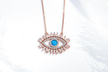 Load image into Gallery viewer, Eyes with Eyelashes Shaped Evil Eye Silver Necklaces - NecklaceGold
