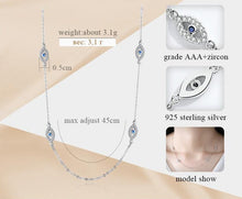 Load image into Gallery viewer, Four Evil Eyes Silver Necklaces - NecklaceRose GoldCircular Shape
