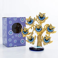 Load image into Gallery viewer, Golden Owls Themed Evil Eye Desktop Ornament - Ornament
