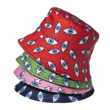Load image into Gallery viewer, Green Evil Eye Bucket Hat - AccessoriesRed
