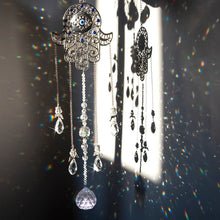 Load image into Gallery viewer, Hamsa Hand Wall Hanging with Transparent Suncatcher Crystals - Wall Hanging
