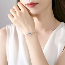 Load image into Gallery viewer, Hamsa Hand with Dual Evil Eye Silver Bracelet - BraceletSilver
