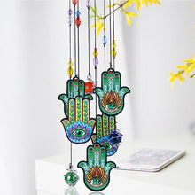 Load image into Gallery viewer, Hamsa Hands with Evil Eyes Wind Chimes - Wind Chime
