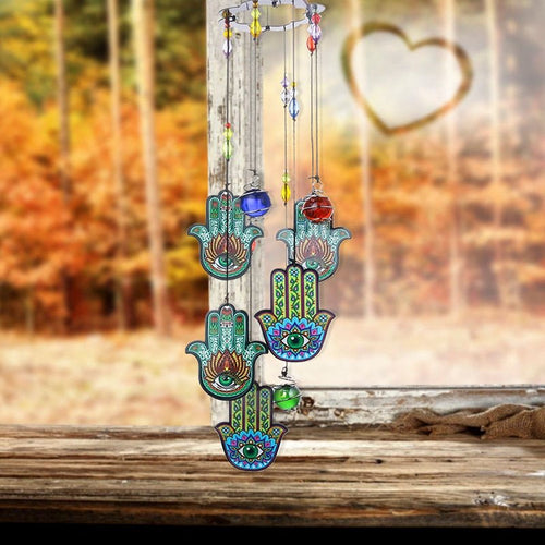 Hamsa Hands with Evil Eyes Wind Chimes - Wind Chime