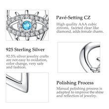 Load image into Gallery viewer, Heart Shaped Evil Eye Silver Drop Earrings - Earrings
