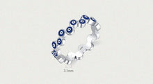 Load image into Gallery viewer, Infinite Blue Evil Eyes Finger Wrap Ring - Ring5
