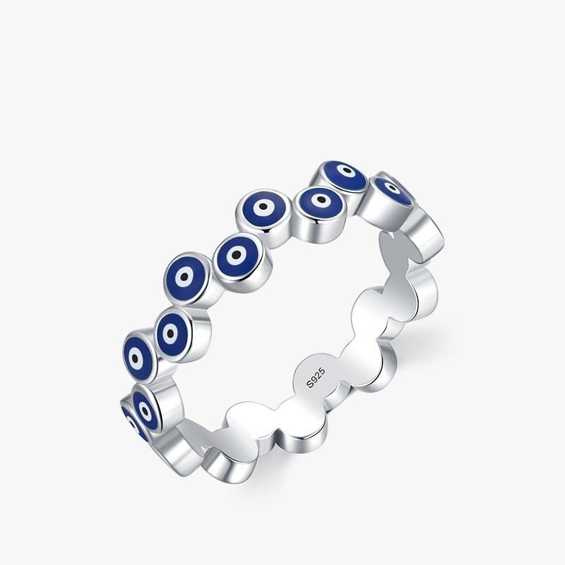 Infinite Blue Evil Eyes Finger Wrap Ring - Ring5