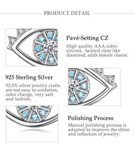 Load image into Gallery viewer, Light Blue and White Stone Evil Eye Silver Pendant and Necklace - NecklaceOnly Pendant
