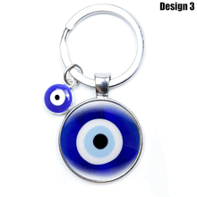 Load image into Gallery viewer, Metallic Dual Evil Eye Keychains - 10 Designs - KeychainDesign 3
