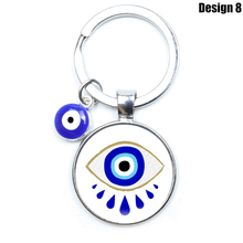 Load image into Gallery viewer, Metallic Dual Evil Eye Keychains - 10 Designs - KeychainDesign 8

