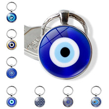 Load image into Gallery viewer, Metallic Evil Eye Amulet Keychains - 12 Designs - KeychainStyle-12
