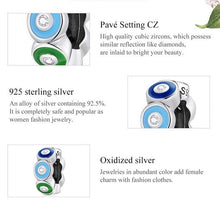 Load image into Gallery viewer, Multicolor Evil Eye Silver Charm Bead - Charm Bead
