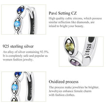 Load image into Gallery viewer, Multicolor Evil Eye Silver Hoop Earrings - Earrings
