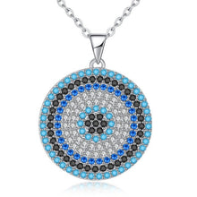 Load image into Gallery viewer, Multicolor Stone Studded Evil Eye Silver Necklaces - NecklaceSilver
