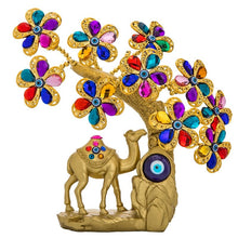 Load image into Gallery viewer, Multicolor Tree and Camel with Evil Eye Desktop Ornament - Ornament
