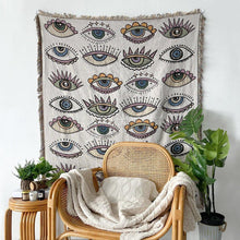 Load image into Gallery viewer, Only Evil Eyes Multipurpose Blanket, Wall Hanging, Sofa Cover, and More - Home Decor
