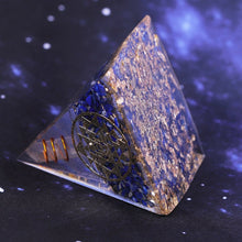 Load image into Gallery viewer, Orgone Pyramid with Enlightening Lapis Lazuli - Home Decor5 cm or 1.96&quot; inches
