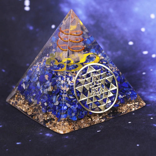 Orgone Pyramid with Enlightening Lapis Lazuli - Home Decor5 cm or 1.96