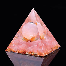 Load image into Gallery viewer, Orgone Pyramid with Healing Rose Quartz - Home Decor
