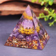 Load image into Gallery viewer, Orgone Pyramid with Protective Amethyst - Home Decor
