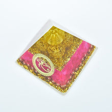 Load image into Gallery viewer, Orgone Pyramid with Sacred Eye of Horus and Loving Rose Quartz - Home Decor
