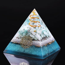 Load image into Gallery viewer, Orgone Pyramid with Soothing Amazonite - Home Decor6 cm or 2.35&quot; inches
