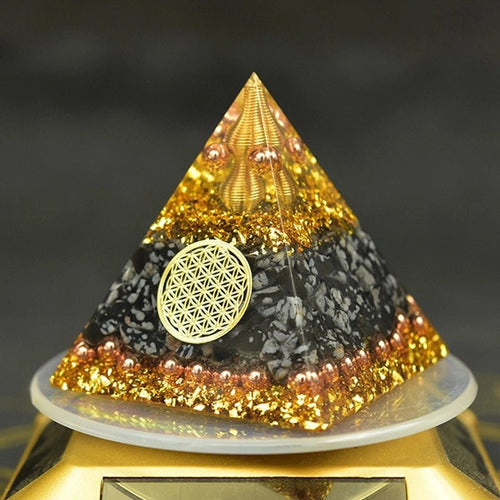 Orgonite Pyramid with Powerful Black Obsidian - Home Decor