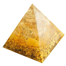 Load image into Gallery viewer, Orgonite Pyramid with Prosperous Citrine - Home Decor4 cm or 1.6&quot; inches
