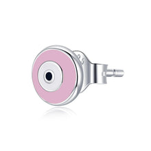 Load image into Gallery viewer, Pink Evil Eye Earrings (925 Sterling Silver - Stud Earrings) - EarringsPink

