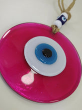 Load image into Gallery viewer, Pink Evil Eye Wall Hangings - Wall HangingBright Pink with Blue
