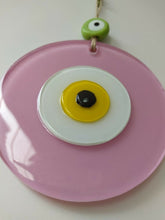 Load image into Gallery viewer, Pink Evil Eye Wall Hangings - Wall HangingPastel Pink with Yellow
