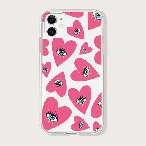 Pretty Pink Evil Eye iPhone Case with Hearts - AccessoriesPinkFor iphone 6 6s