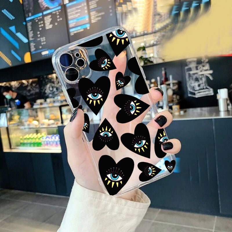 Protective Black Evil Eye iPhone Case with Hearts – Lucky.Evil-Eye.Shop
