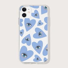 Load image into Gallery viewer, Protective Black Evil Eye iPhone Case with Hearts - AccessoriesLight BlueFor iphone 6 6s
