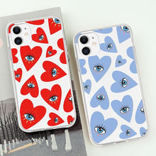 Load image into Gallery viewer, Protective Dark Blue Evil Eye iPhone Case with Hearts - AccessoriesLight GreenFor iphone 6 6s
