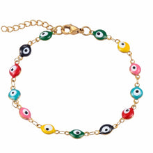 Load image into Gallery viewer, Protective Dark Green Evil Eye Bracelet (Stainless Steel) - BraceletMULTIWidth 6mm16 cm or 6.3” inches

