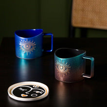 Load image into Gallery viewer, Protective Evil Eye Large Porcelain Mugs - MugGradient - Green to Brown
