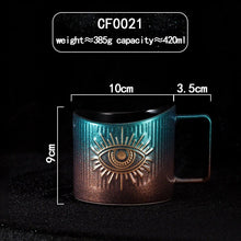 Load image into Gallery viewer, Protective Evil Eye Large Porcelain Mugs - MugGradient - Green to Brown
