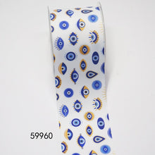 Load image into Gallery viewer, Protective Evil Eye Ribbons - 6 Designs - Ribbon59960Small - Satin Fabric
