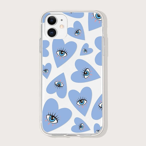 Protective Light Blue Evil Eye iPhone Case with Hearts - AccessoriesLight BlueFor iphone 6 6s