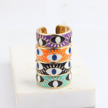 Load image into Gallery viewer, Protective Orange Evil Eye Ring (Gold Plated) - RingOrangeGold Plated
