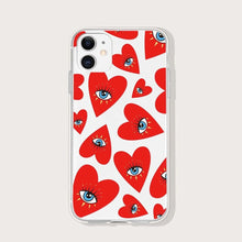 Load image into Gallery viewer, Protective Red Evil Eye iPhone Case with Hearts - AccessoriesRed with White BackgroundFor iphone 6 6s
