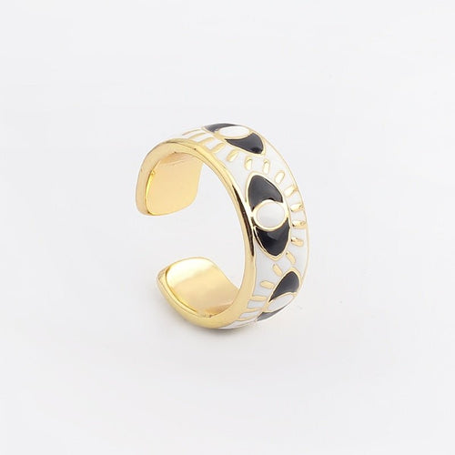 Protective White Evil Eye Ring (Gold Plated) - RingWhiteGold Plated