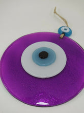 Load image into Gallery viewer, Purple Evil Eye Wall Hangings - Wall HangingBright Purple - Round Shape
