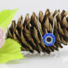 Load image into Gallery viewer, Radiant Opal Stone Evil Eye Necklaces - NecklaceColor 1Silver O Chain
